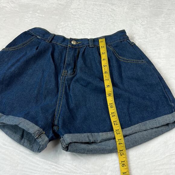 Plaid and Plain cuffed denim jean shorts, NWT size 6 - Picture 2 of 9